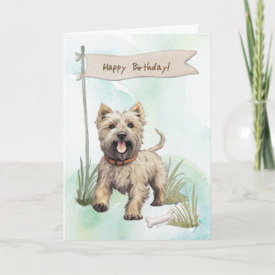 Glen von Imaal Terrier Hund unter Geburtstagszeich Karte