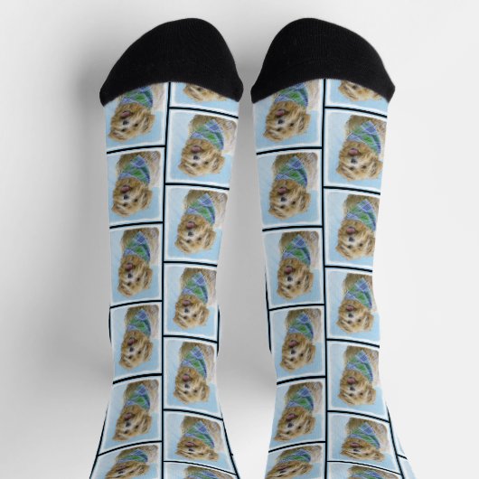 Glen von Imaal Terrier Malerei Original Hunde Kuns Socken (Oben)