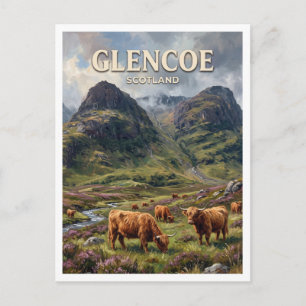 Glencoe Highland-Rinder Schottland Postkarte