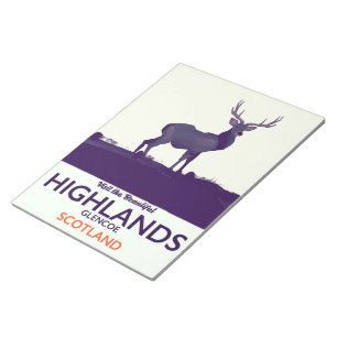 Glencoe, Schottische Highlands Urlaubsdruck. Notizblock