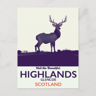 Glencoe, Schottische Highlands Urlaubsdruck. Postkarte