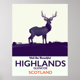 Glencoe, schottische Hochlandurlaubsdruck. Poster
