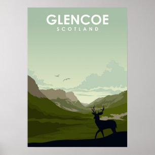 Glencoe Schottland Nationalpark Reiseplakat Poster