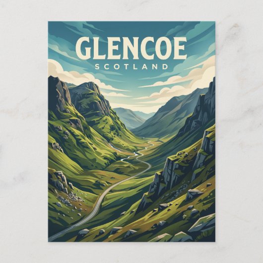 Glencoe Schottland Postkarte (Vorderseite)