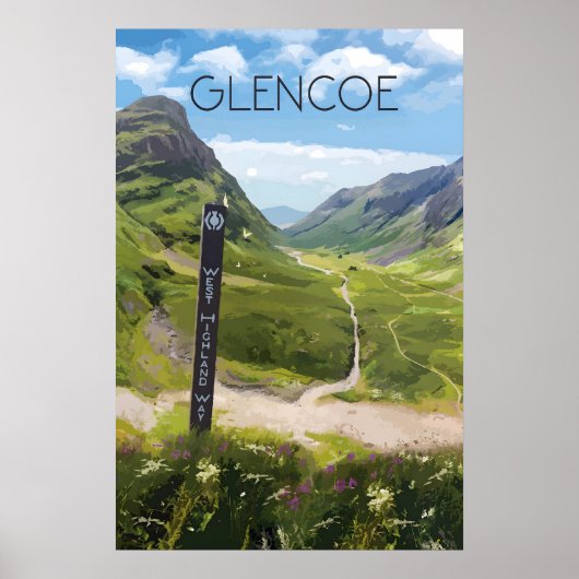 Glencoe Schottland Reiseplakat Poster (Vorne)