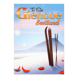 Glencoe Schottland Skiposter Fotodruck