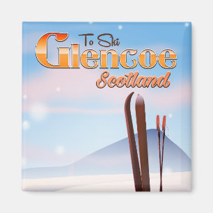 Glencoe Schottland Skiposter Magnet