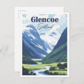 Glencoe Scotland Artwork Travel Place Illustration Postkarte (Vorne/Hinten)