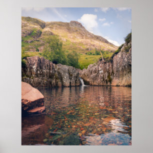 Glencoe Wasserfallpool Poster