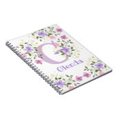 Glenda erste Initial Plus Name mit Blume Notizblock (Rechte Seite)