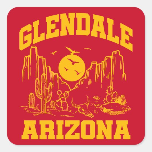 Glendale, Arizona Quadratischer Aufkleber (Vorderseite)