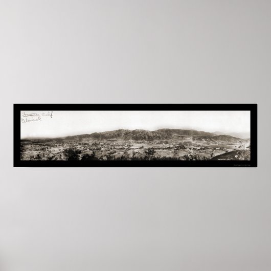 Glendale CA Panorama Foto 1911 Poster (Vorne)