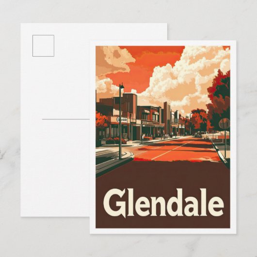 Glendale California USA Art Vintage Postkarte (Vorne/Hinten)