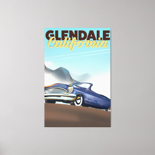 Glendale, Kalifornien Reiseplakat Leinwanddruck