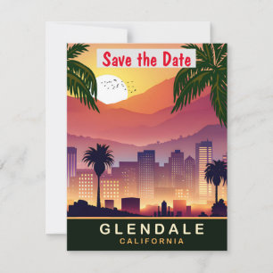 Glendale, Kalifornien, Travel Postcard, Save The Date