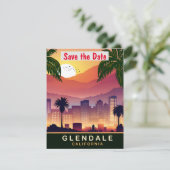 Glendale, Kalifornien, Travel Postcard, Save The Date (Stehend Vorderseite)