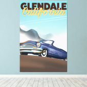 Glendale, kalifornische Reiseplakat Leinwanddruck (Insitu (Holzboden))