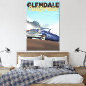 Glendale, kalifornische Reiseplakat Leinwanddruck (Insitu (Schlafzimmer))
