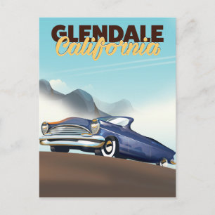 Glendale, kalifornische Reiseplakat Postkarte