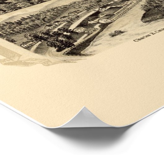 Glendale, MA Panoramic Map - 1890 Poster (Ecke)