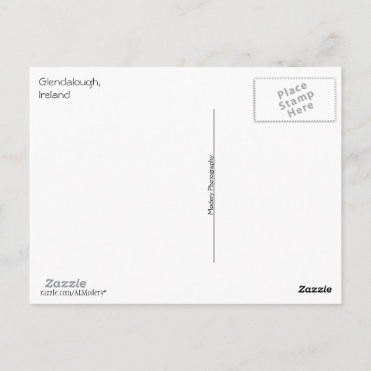 Glendalough (keltisches Kreuz) Postkarte (Rückseite)