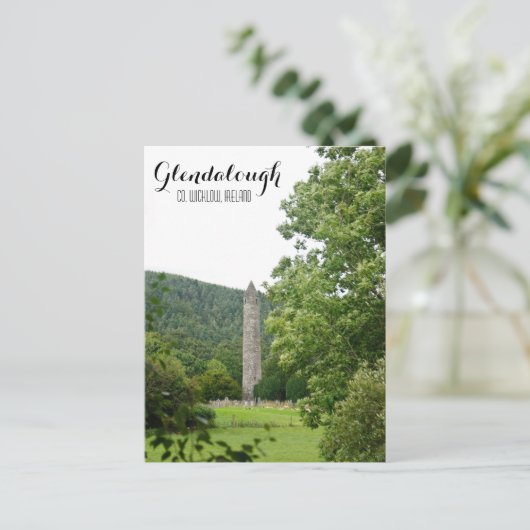 Glendalough Round Tower Postkarte (Stehend Vorderseite)