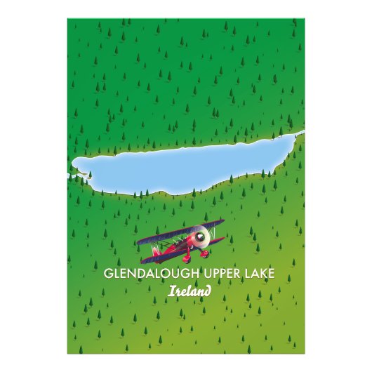 Glendalough Upper Lake Ireland Map Fotodruck (Vorne)