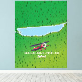 Glendalough Upper Lake Ireland Map Leinwanddruck (Insitu (Holzboden))