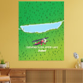 Glendalough Upper Lake Ireland Map Leinwanddruck (Insitu (Wohnzimmer))