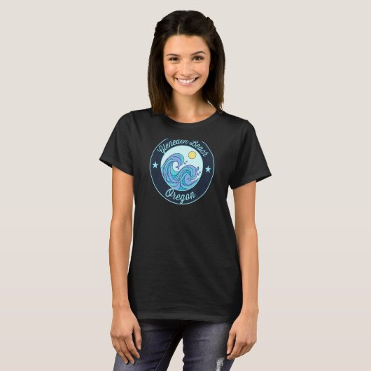 Gleneden Beach oder Oregon Souvenir Nautical Surfe T-Shirt (Vorne ganz)