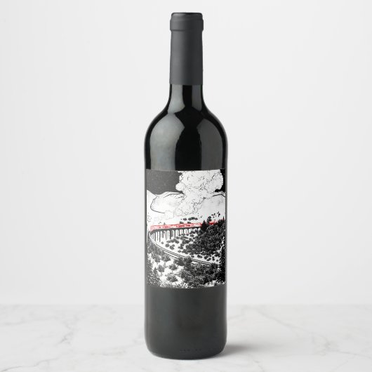 Glenfinnan Viaduct Dampfzug Weinetikett (Vorderseite)