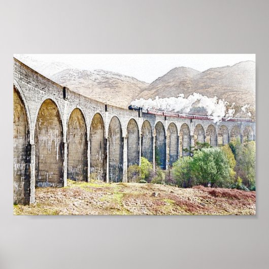 Glenfinnan viadukt Dampfzug Poster (Vorne)