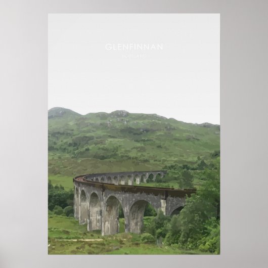 Glenfinnan Viadukt, Schottland Travel Artwork Poster (Vorne)