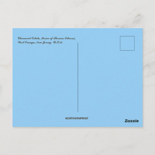 Glenmont Anwesen Zuhause von Thomas Edison New Jer Postkarte (Rückseite)