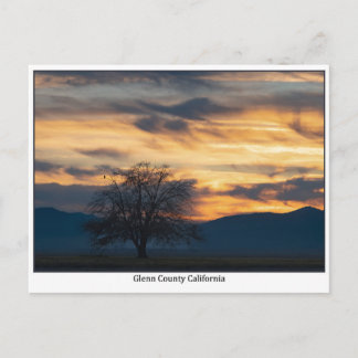 Glenn County California Sunset Postcard Postkarte