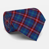 Glenn-Glynn Tartan Royal Blue und Red Kariert Krawatte (Gerollt)