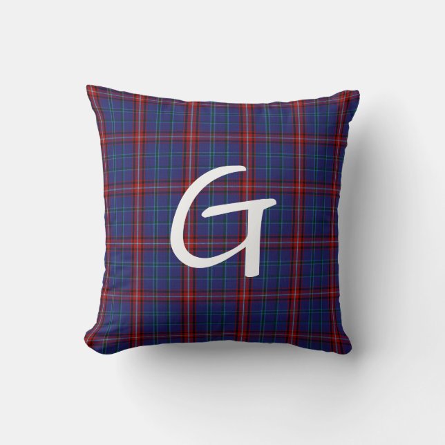 Glenn Kariert Mit Monogramm Pillow Kissen (Vorderseite)