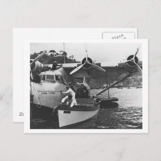 Glenn Martin w/China Clipper Postkarte (Vorne/Hinten)