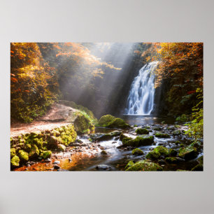 Glenoe Waterfall   Landkreis Antrim, Nordirland Poster