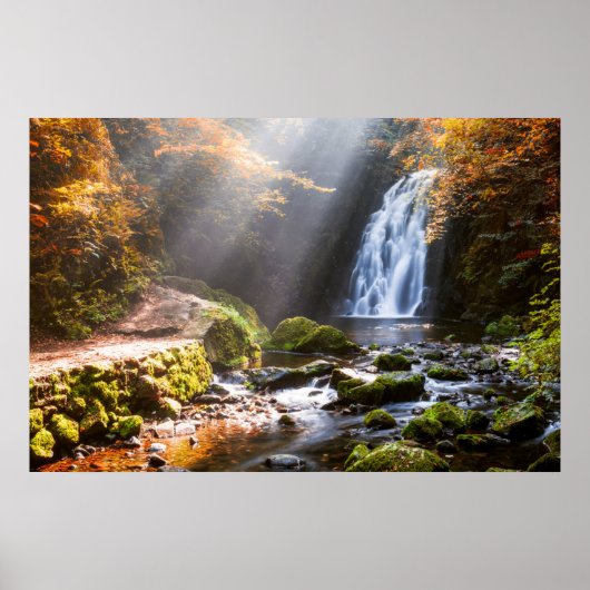 Glenoe Waterfall | Landkreis Antrim, Nordirland Poster (Vorne)