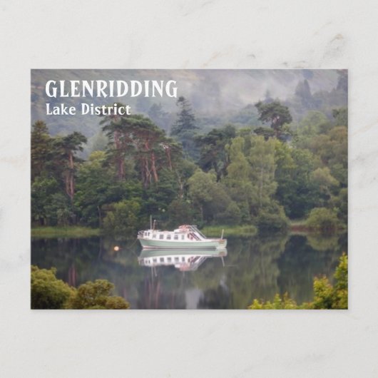 Glenridore, Lake District, Cumbria, Boat on Lake Postkarte (Vorderseite)