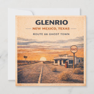 Glenrio Route 66 Geisterstadt Reise-Schreibwaren Karte