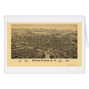 Glens Falls, NY panoramische Karte - 1884