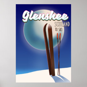 Glenshee Schottland Ski-Plakat Poster