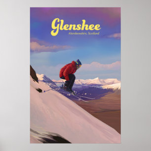 Glenshee Schottland Skigebiet Reiseplakat Poster