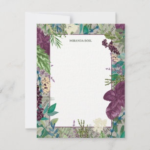 Glenside Botanica - Orchid & Leaf Notecard Mitteilungskarte