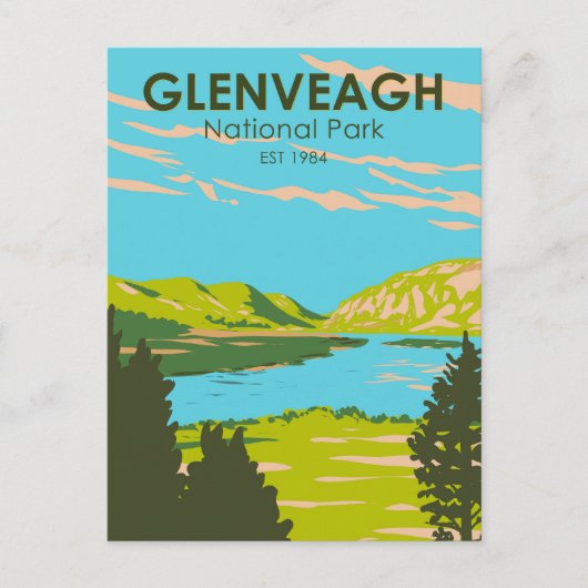 Glenveagh National Park Irland Lough Veagh Travel Postkarte (Vorderseite)