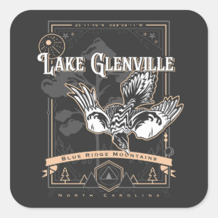 Glenville North Carolina Geobird Quadratischer Aufkleber