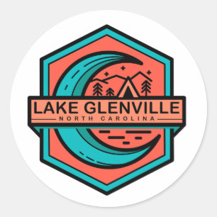 Glenville North Carolina Moon Glenville Runder Aufkleber