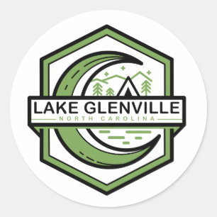 Glenville North Carolina Moon Glenville Runder Aufkleber